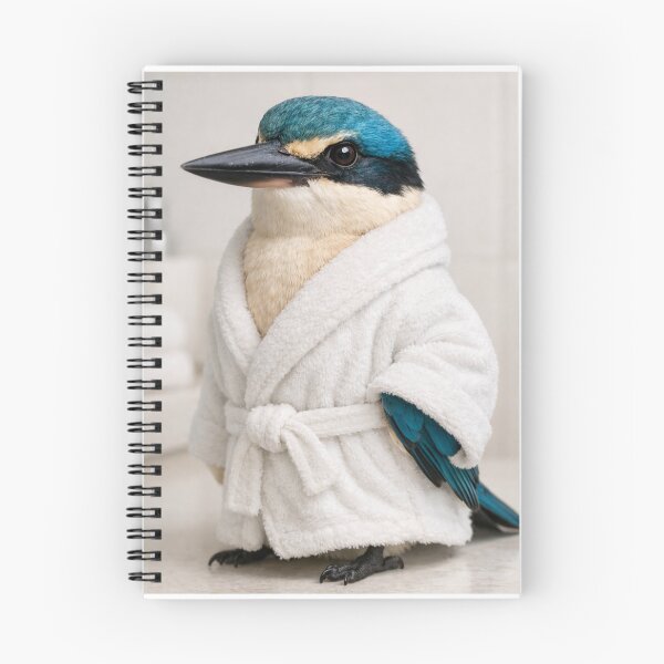 Item preview, Sacred Kingfisher White Bathrobe designed and sold by Sillytoe.