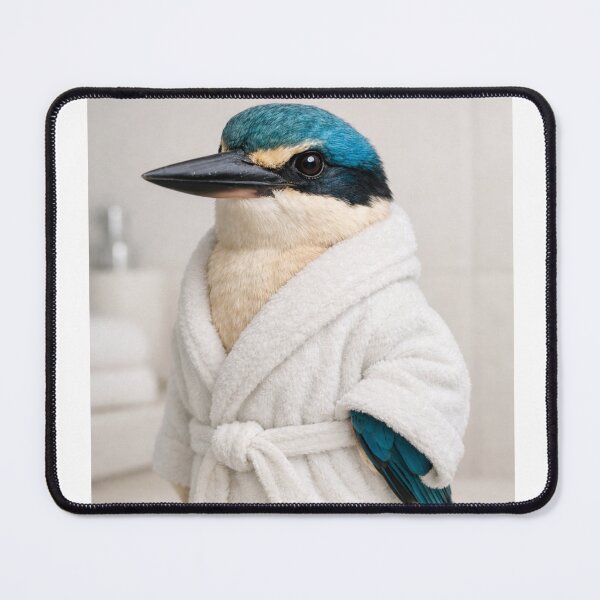 Item preview, Sacred Kingfisher White Bathrobe designed and sold by Sillytoe.
