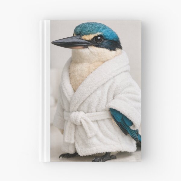 Item preview, Sacred Kingfisher White Bathrobe designed and sold by Sillytoe.