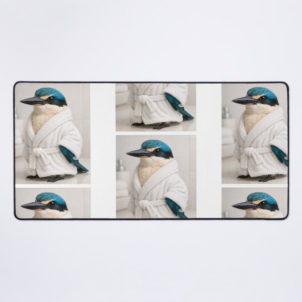 Item preview, Sacred Kingfisher White Bathrobe designed and sold by Sillytoe.