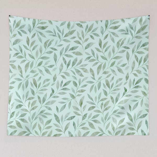 Item preview, Sage Green Watercolor Bamboo Leaf Pattern designed and sold by zenjiinspired.
