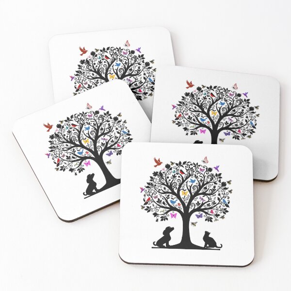 Item preview, TREE OF LIFE WITH BIRDS, DOG, CAT, BUTTERFLY AND INSECTS designed and sold by classic car craze.
