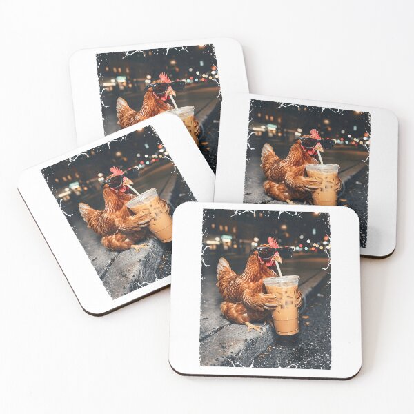 Item preview, Iced Coffee Chick Hen Rooster Night City Cool Chicken T-Shirt designed and sold by josumitofc.