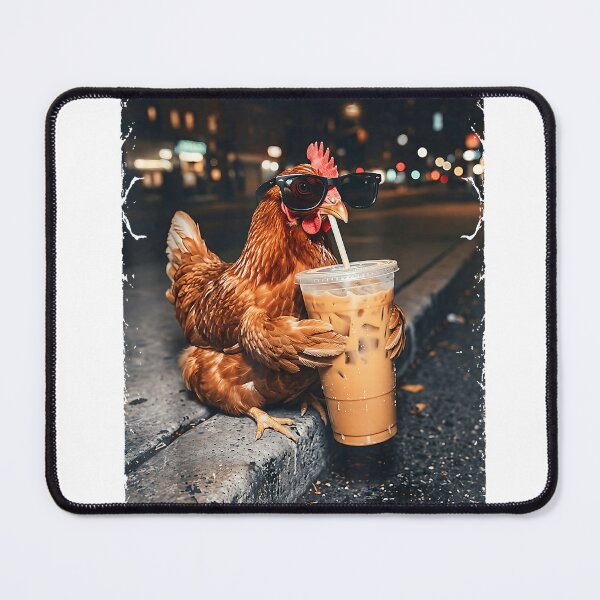 Item preview, Iced Coffee Chick Hen Rooster Night City Cool Chicken T-Shirt designed and sold by josumitofc.