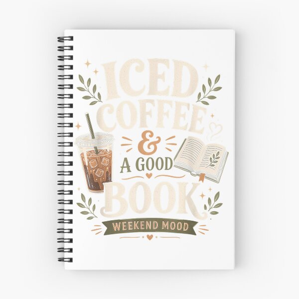 Item preview, Iced Coffee and A Good Book Weekend Mood Cozy Reading T-Shirt designed and sold by MaLhari-Market.