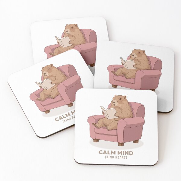 Item preview, Cozy Marmot Reading Book Vintage Aesthetic designed and sold by COZY VINTAGE animal.