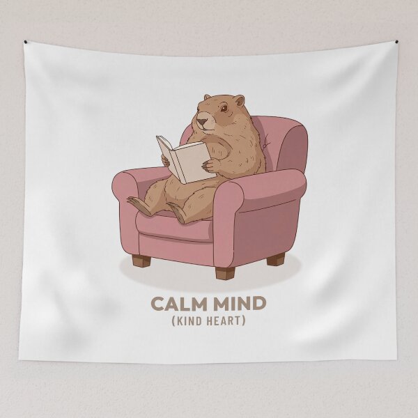 Item preview, Cozy Marmot Reading Book Vintage Aesthetic designed and sold by COZY VINTAGE animal.