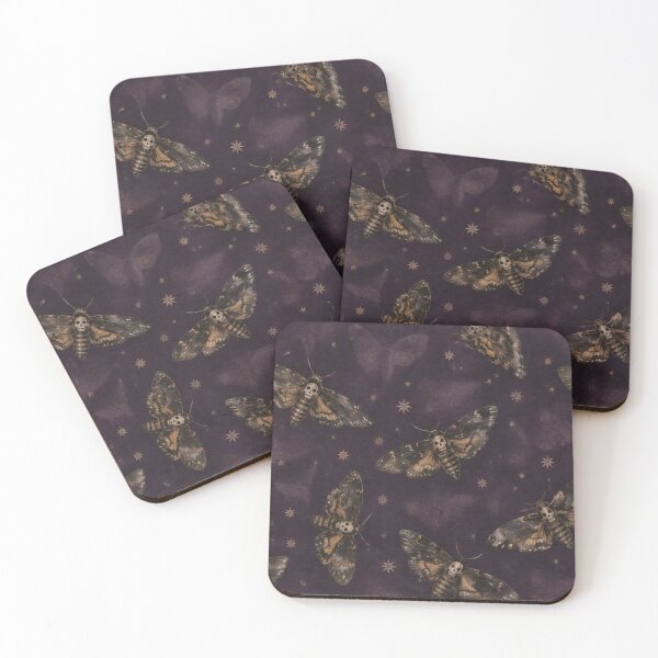 Item preview, Death's Head Moth Gothic Halloween Pattern designed and sold by mycute-stickers.