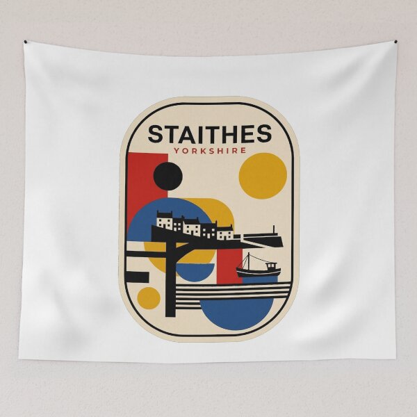 Item preview, Retro Staithes Bauhaus Geometric Skyline designed and sold by k3rstman1.