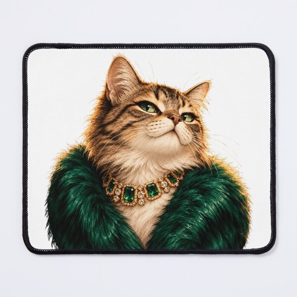 Item preview, Glamorous Cat in Emerald and Gold designed and sold by CanArtVision.