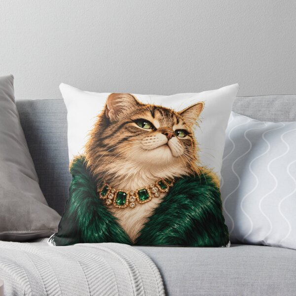 Item preview, Glamorous Cat in Emerald and Gold designed and sold by CanArtVision.