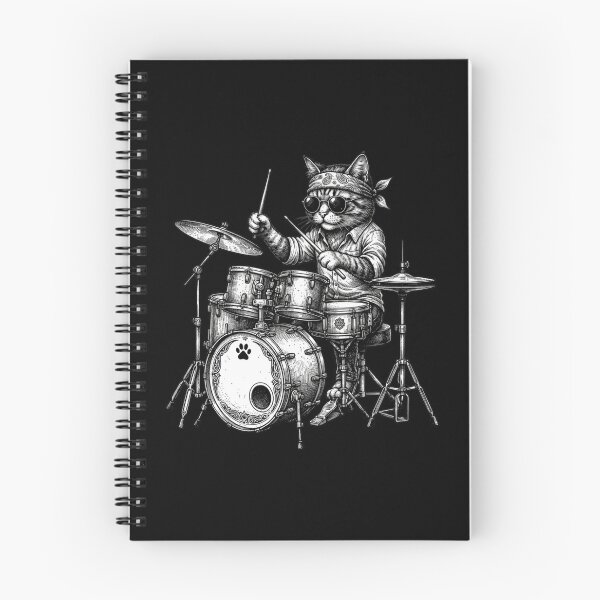 Item preview,  Funny Cat Drummer Wearing Sunglasses and Bandana Playing a Drum Set designed and sold by SOUFIANE1991.