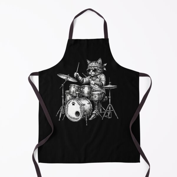 Item preview,  Funny Cat Drummer Wearing Sunglasses and Bandana Playing a Drum Set designed and sold by SOUFIANE1991.