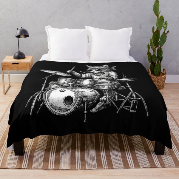 Item preview,  Funny Cat Drummer Wearing Sunglasses and Bandana Playing a Drum Set designed and sold by SOUFIANE1991.