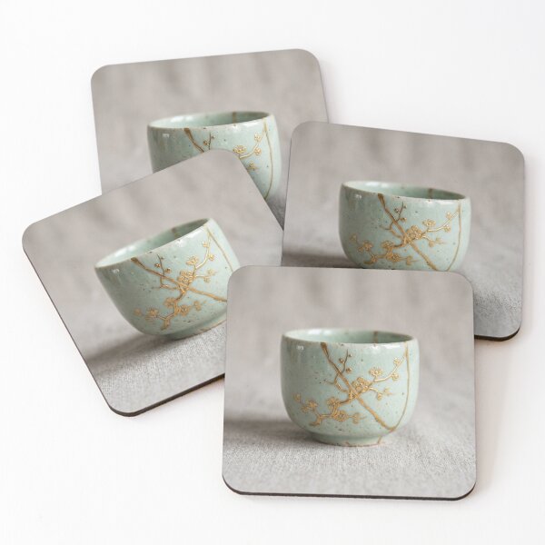 Item preview, Kintsugi Sake Cup – Gold Repair Ceramic Art designed and sold by Purrfecta.