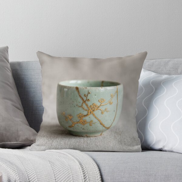 Item preview, Kintsugi Sake Cup – Gold Repair Ceramic Art designed and sold by Purrfecta.