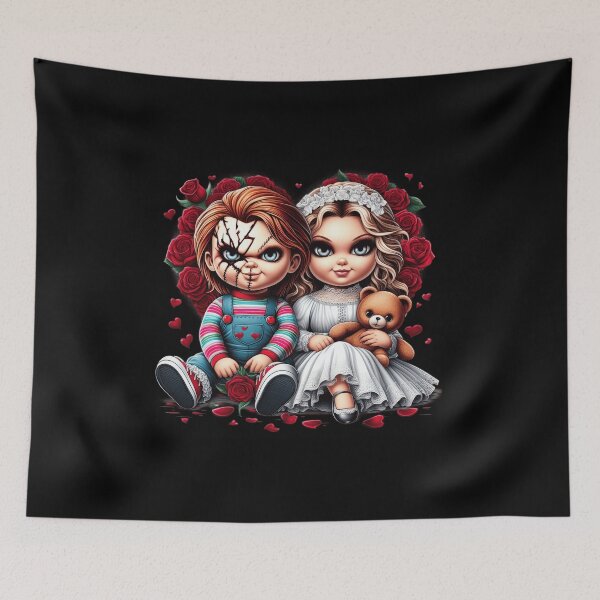 Item preview, Gothic Skeleton Couple with Teddy Bear designed and sold by Krasnovaovaova.