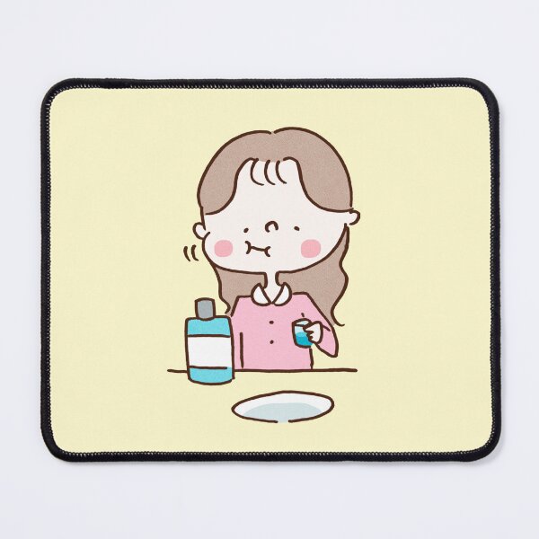 Item preview, Woman Rinsing Mouth With Minty Mouthwash designed and sold by Chunu Doodles.