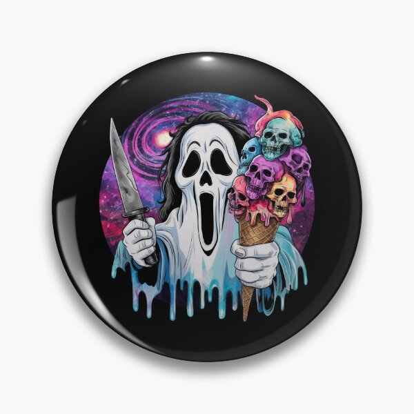 Item preview, Ghost with Skull Ice Cream Cone designed and sold by Krasnovaovaova.