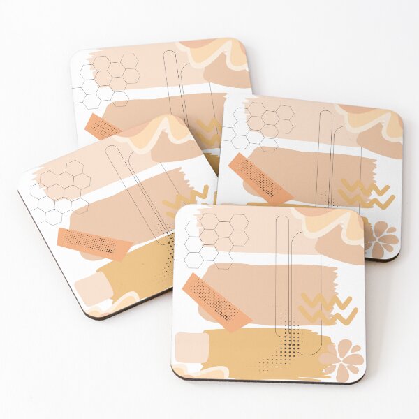 Item preview, Sandy Orange Abstract Collage – Warm Modern Geometric Art designed and sold by Khadique.