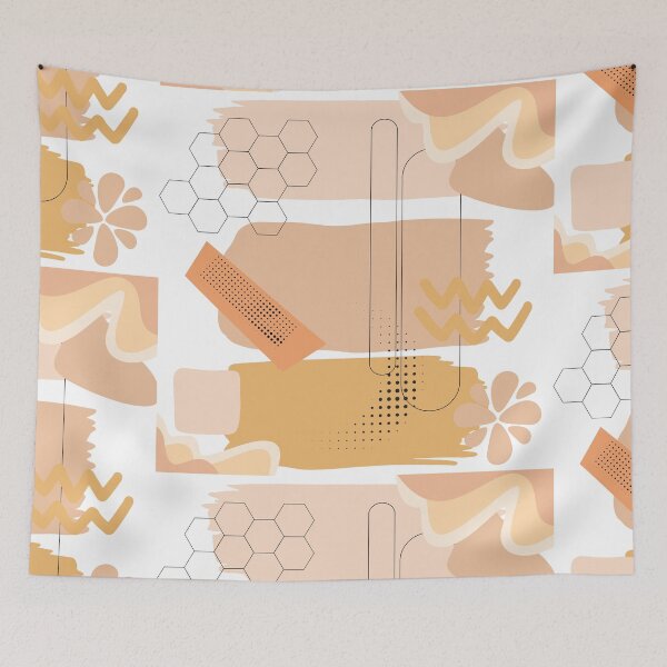 Item preview, Sandy Orange Abstract Collage – Warm Modern Geometric Art designed and sold by Khadique.