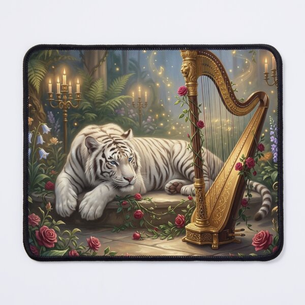 Item preview, Moonlight Melody — White Tiger & Harp designed and sold by TreatLLC.