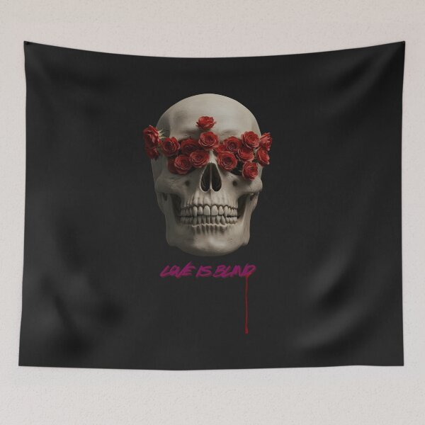 Item preview, Love Is Blind Gothic Skull Red Roses Dark Romantic Halloween designed and sold by Thespase.
