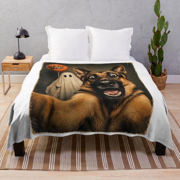 Item preview, German Shepherd Halloween Ghost Selfie Boo Dog Meme Graphic Men Women Funny  designed and sold by MasonPotter.