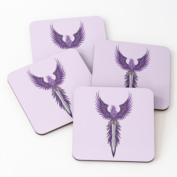 Item preview, Majestic Purple Phoenix with Fantasy Knight Sword Crest designed and sold by URSM.