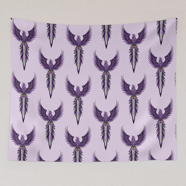 Item preview, Majestic Purple Phoenix with Fantasy Knight Sword Crest designed and sold by URSM.