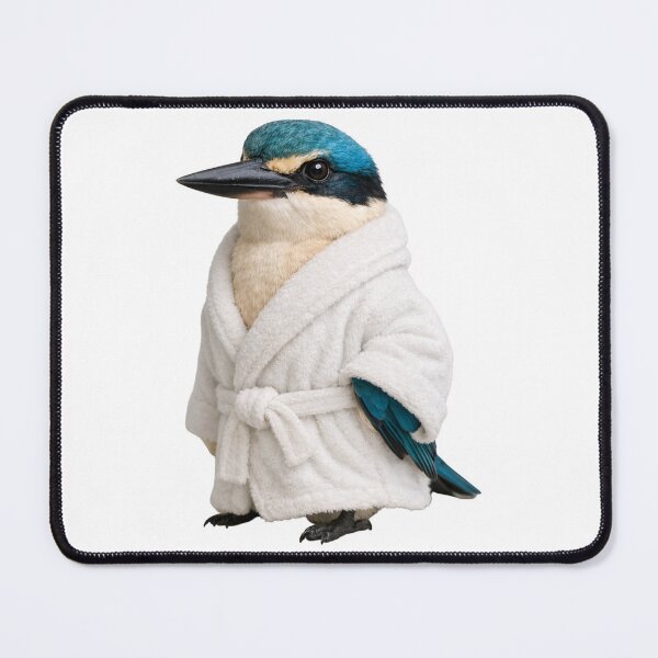 Item preview, Sacred Kingfisher Fluffy Bathrobe designed and sold by Sillytoe.