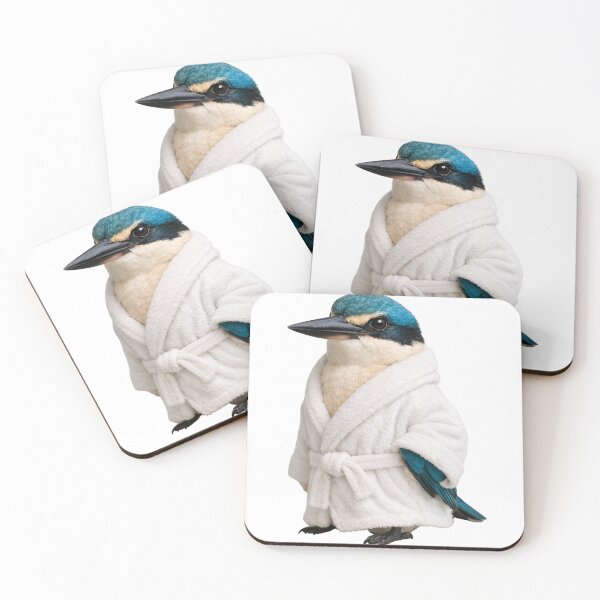 Item preview, Sacred Kingfisher Fluffy Bathrobe designed and sold by Sillytoe.