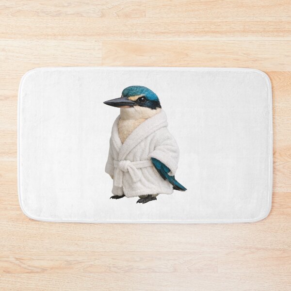 Item preview, Sacred Kingfisher Fluffy Bathrobe designed and sold by Sillytoe.