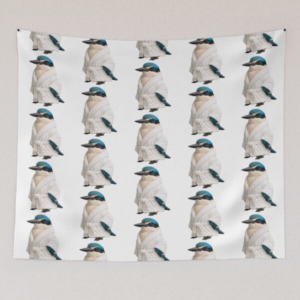 Item preview, Sacred Kingfisher Fluffy Bathrobe designed and sold by Sillytoe.