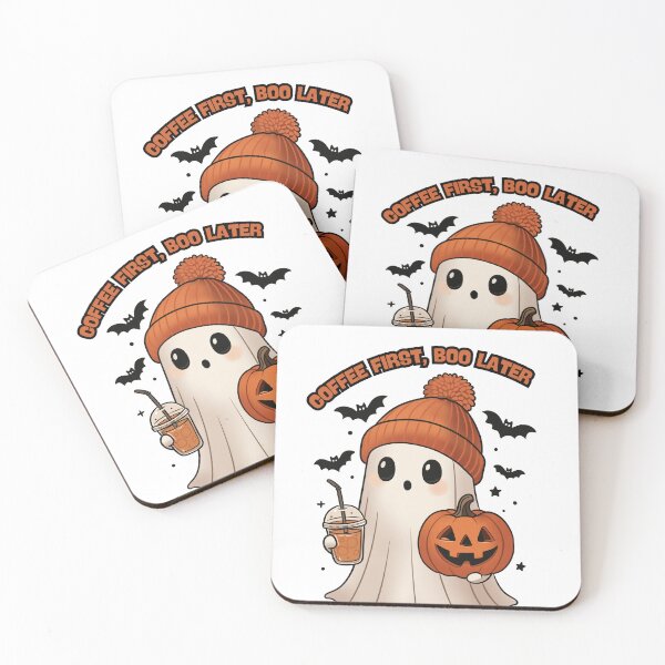 Item preview, Coffee First Boo Later Cute Halloween Ghost designed and sold by Thespase.