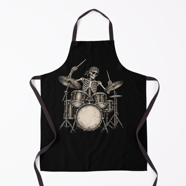 Item preview, Skeleton Drummer Wearing Sunglasses & Bandana – Vintage Rock Drum Set designed and sold by SOUFIANE1991.