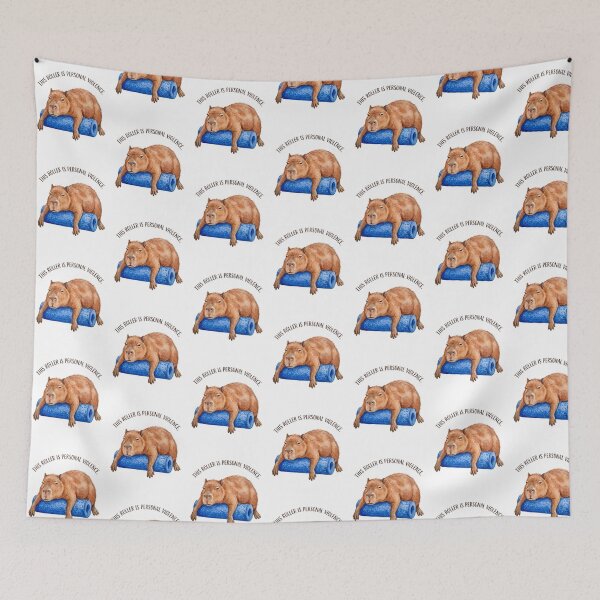 Item preview, Tired Capybara Foam Roller designed and sold by Tiffany Roy.