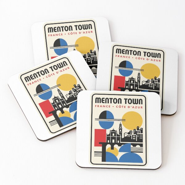 Item preview, Retro Menton Town Bauhaus Geometric Skyline designed and sold by k3rstman1.