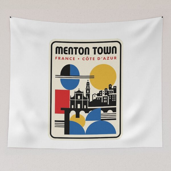 Item preview, Retro Menton Town Bauhaus Geometric Skyline designed and sold by k3rstman1.