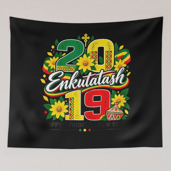 Item preview, Enkutatash Ethiopian New Year Meskerem Ethiopia Flag designed and sold by Chromatic-Cubes.