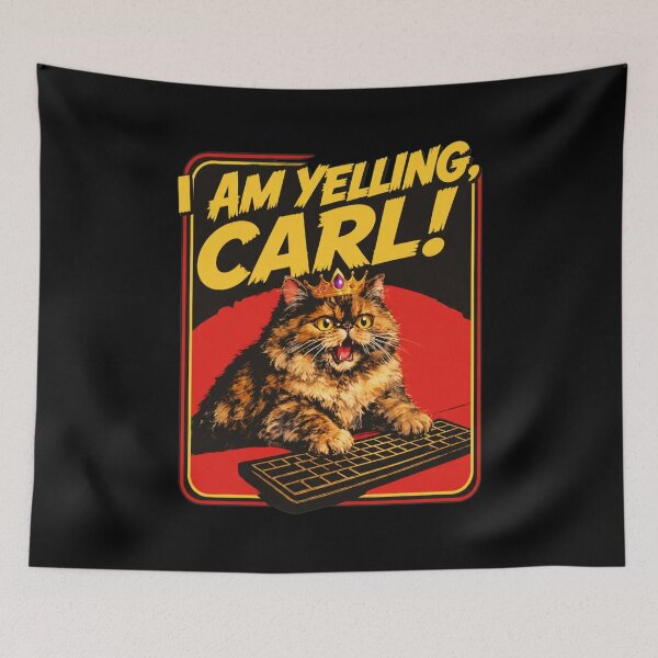 Item preview, Funny Yelling Cat Carl Meme designed and sold by Bloowardi.