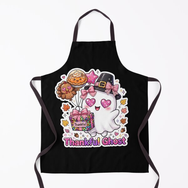 Item preview, Thankful Ghost Thanksgiving Turkey Pumpkin Pie Balloons Leopard Kawaii designed and sold by HealingEraInk.