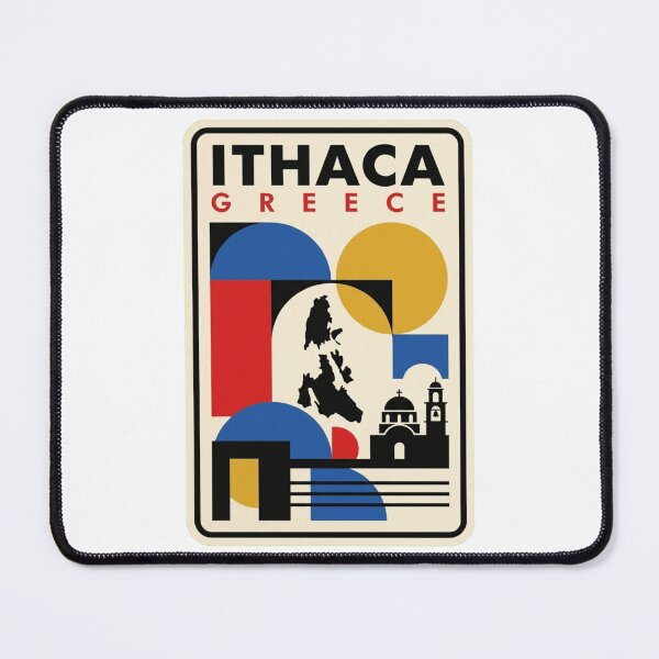 Item preview, Retro Ithaca Greece Bauhaus Geometric Skyline designed and sold by k3rstman1.