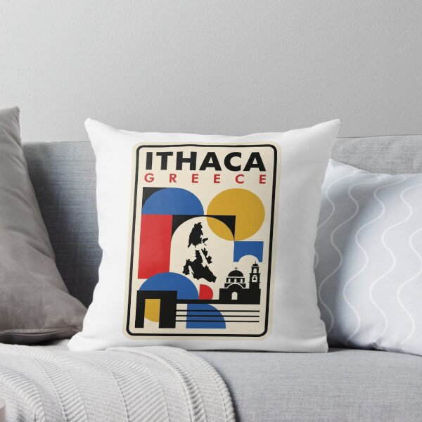 Item preview, Retro Ithaca Greece Bauhaus Geometric Skyline designed and sold by k3rstman1.