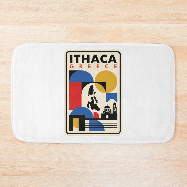 Item preview, Retro Ithaca Greece Bauhaus Geometric Skyline designed and sold by k3rstman1.