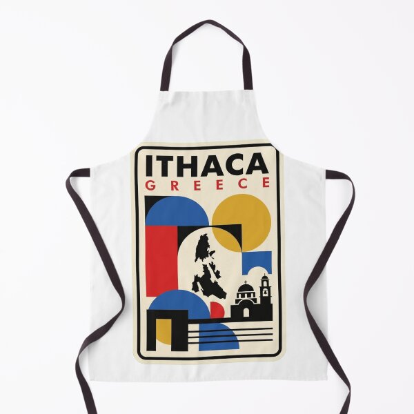 Item preview, Retro Ithaca Greece Bauhaus Geometric Skyline designed and sold by k3rstman1.
