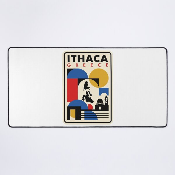 Item preview, Retro Ithaca Greece Bauhaus Geometric Skyline designed and sold by k3rstman1.