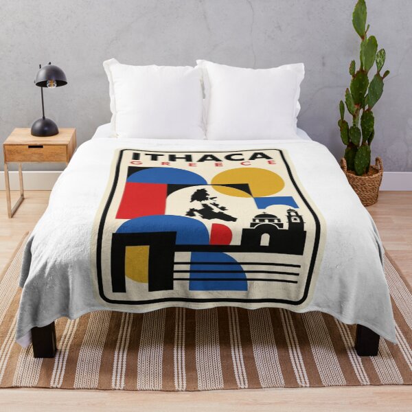 Item preview, Retro Ithaca Greece Bauhaus Geometric Skyline designed and sold by k3rstman1.