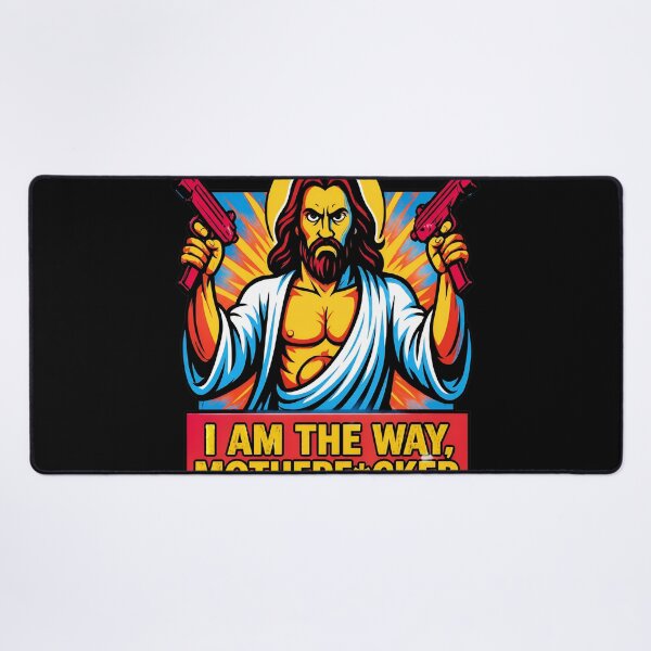 Item preview, Jesus Holding Guns Edgy Religious Art designed and sold by Bloowardi.