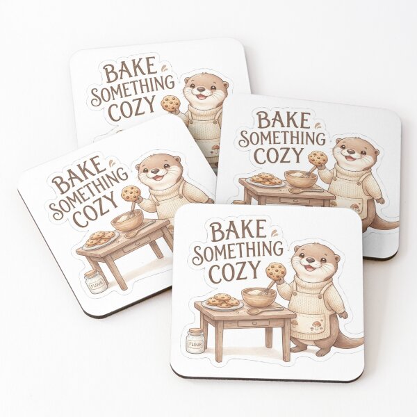 Item preview, Cozy Otter Baking Cookies – Cute Cottagecore Baking designed and sold by Thespase.